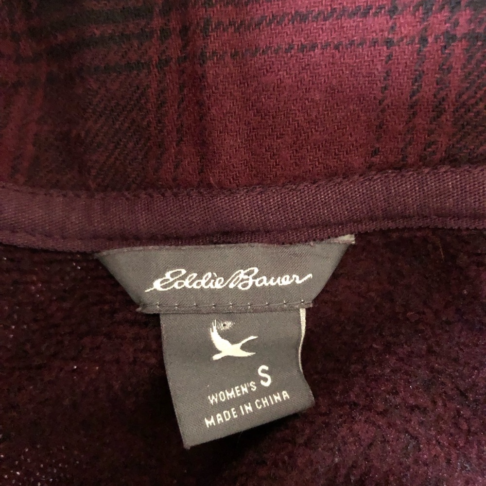 Women’s Eddie Bauer Radiator Dark Garnet Fleece zip up sweater jacket size S - Picture 9 of 9
